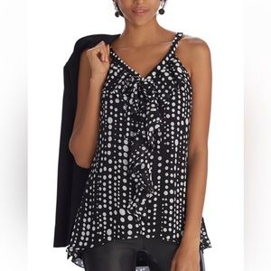 White House Black Market Dotted High-Low Shell Tank Top Cami Size Small